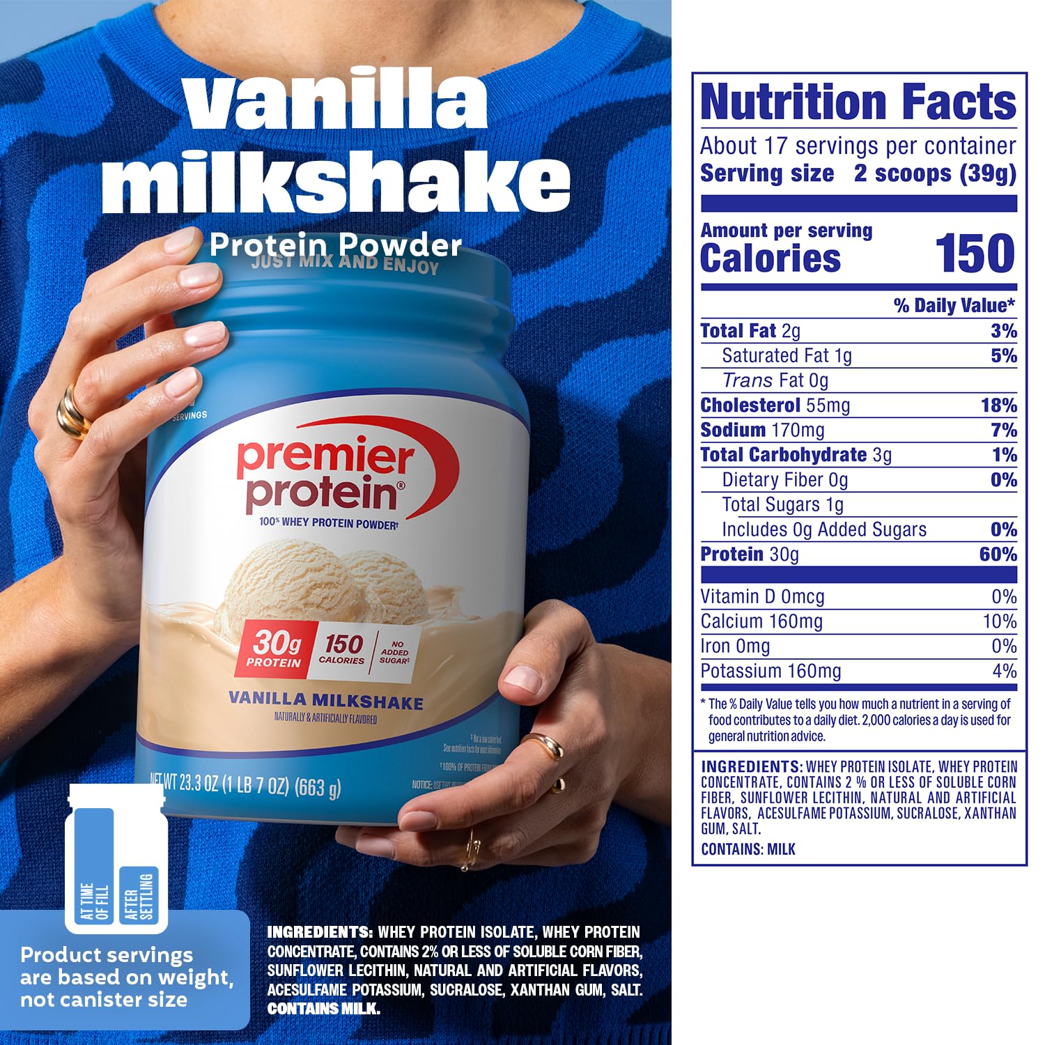 Premier Protein Vanilla Milkshake post-workout shake shown in glass for refreshment