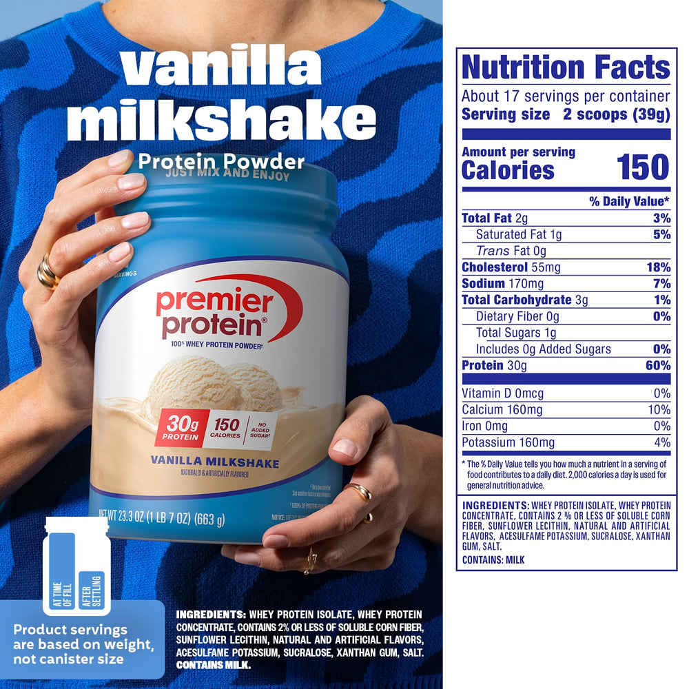Premier Protein Vanilla Milkshake post-workout shake shown in glass for refreshment