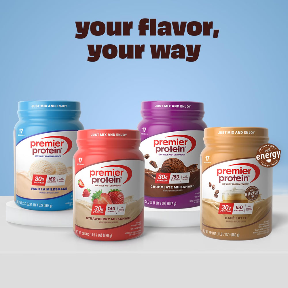 Premier Protein Vanilla Milkshake serving glass displaying creamy vanilla flavor appeal