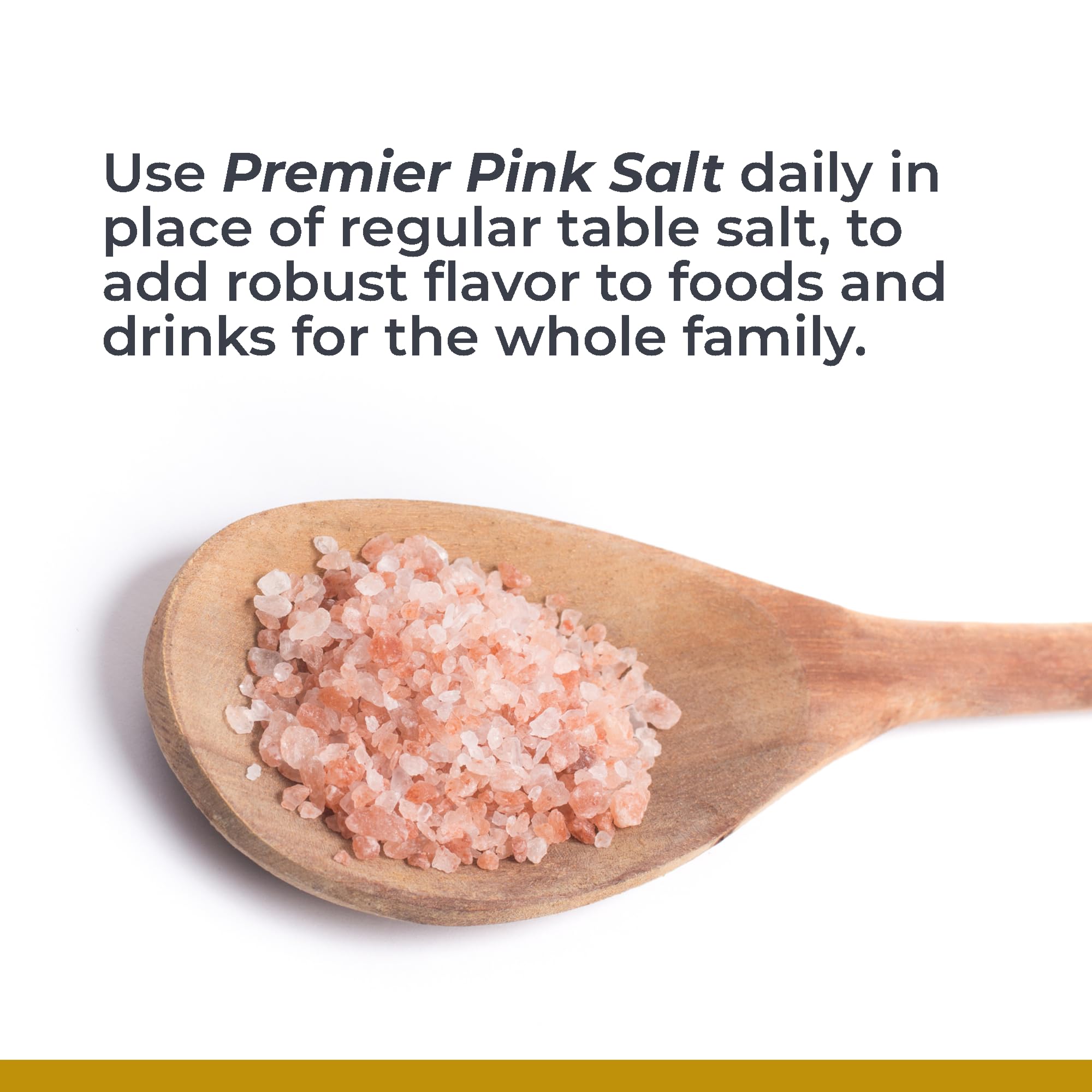 Premier Research Labs Pink Salt being sprinkled on a dish for robust flavor.