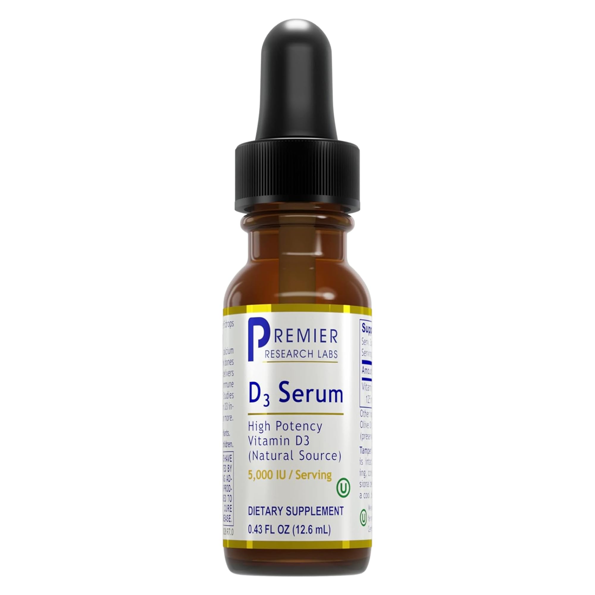 Premier Research Labs Vitamin D3 Serum bottle pour supports daily wellness