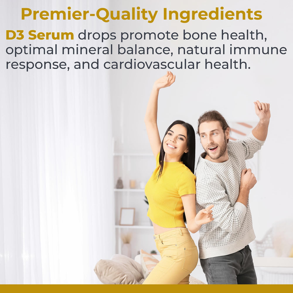 Premier Research Labs Vitamin D3 Serum label closeup shows natural ingredients