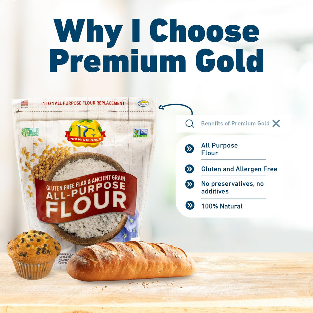 Premium Gold gluten-free flour ready to substitute in recipes