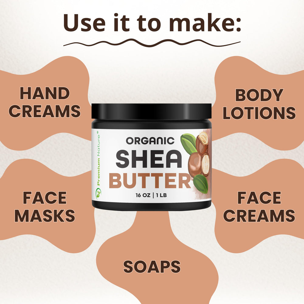 Premium Nature shea butter applied to skin for daily moisturizing.