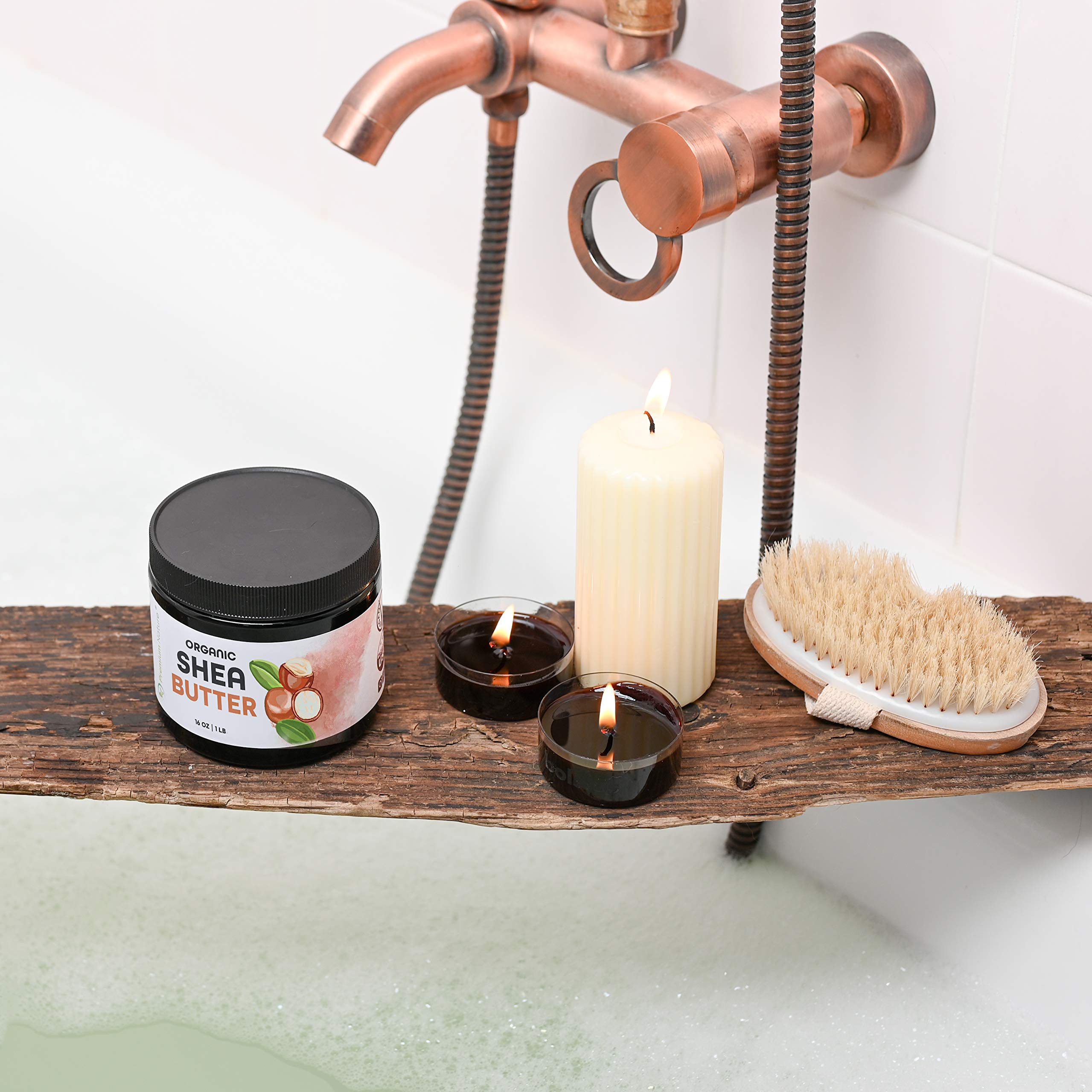 Premium Nature shea butter blended with oils for lotion.
