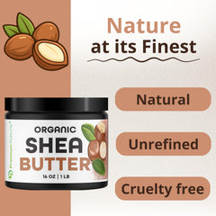 Raw, unrefined texture of Premium Nature shea butter for multipurpose care.