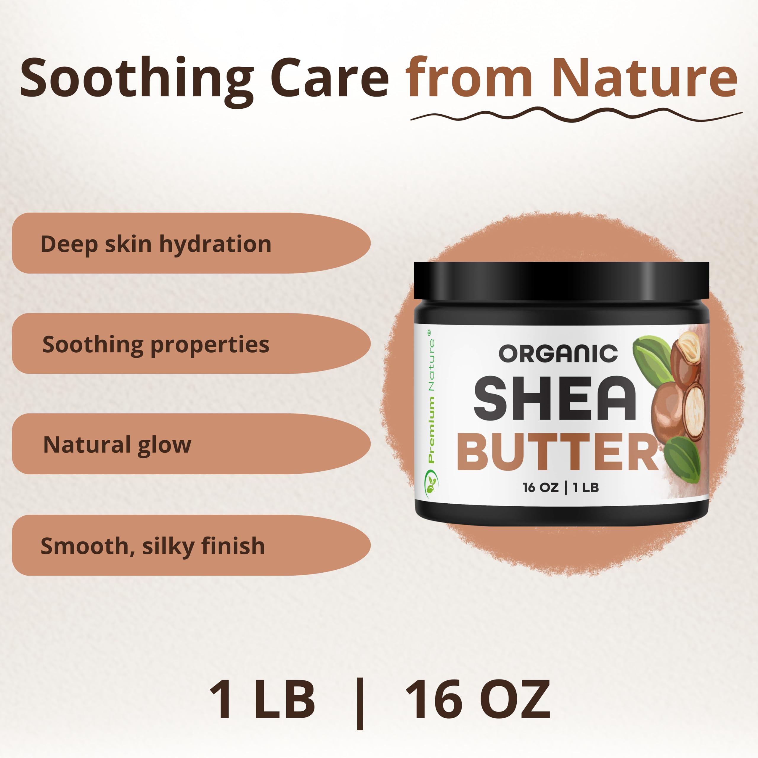 Premium Nature Shea butter bar unwrapped, ready for formulation use.