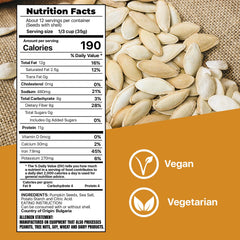 Premium Orchard pumpkin seeds in-shell close-up, mineral-rich and savory.