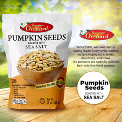 Premium Orchard pumpkin seeds sprinkled on salad for crunch.