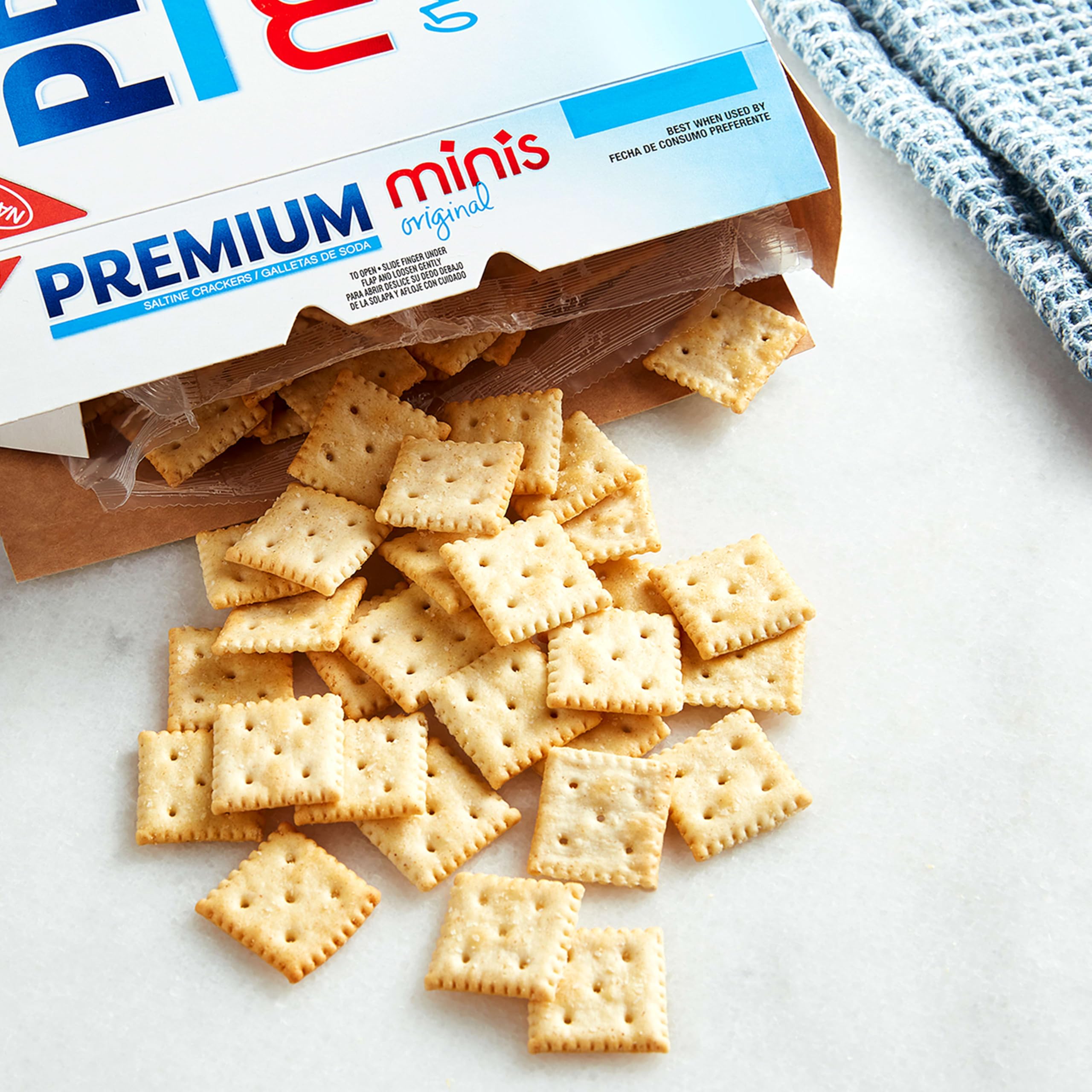 Premium Original Mini Saltine Crackers kosher symbol signals trusted snack quality