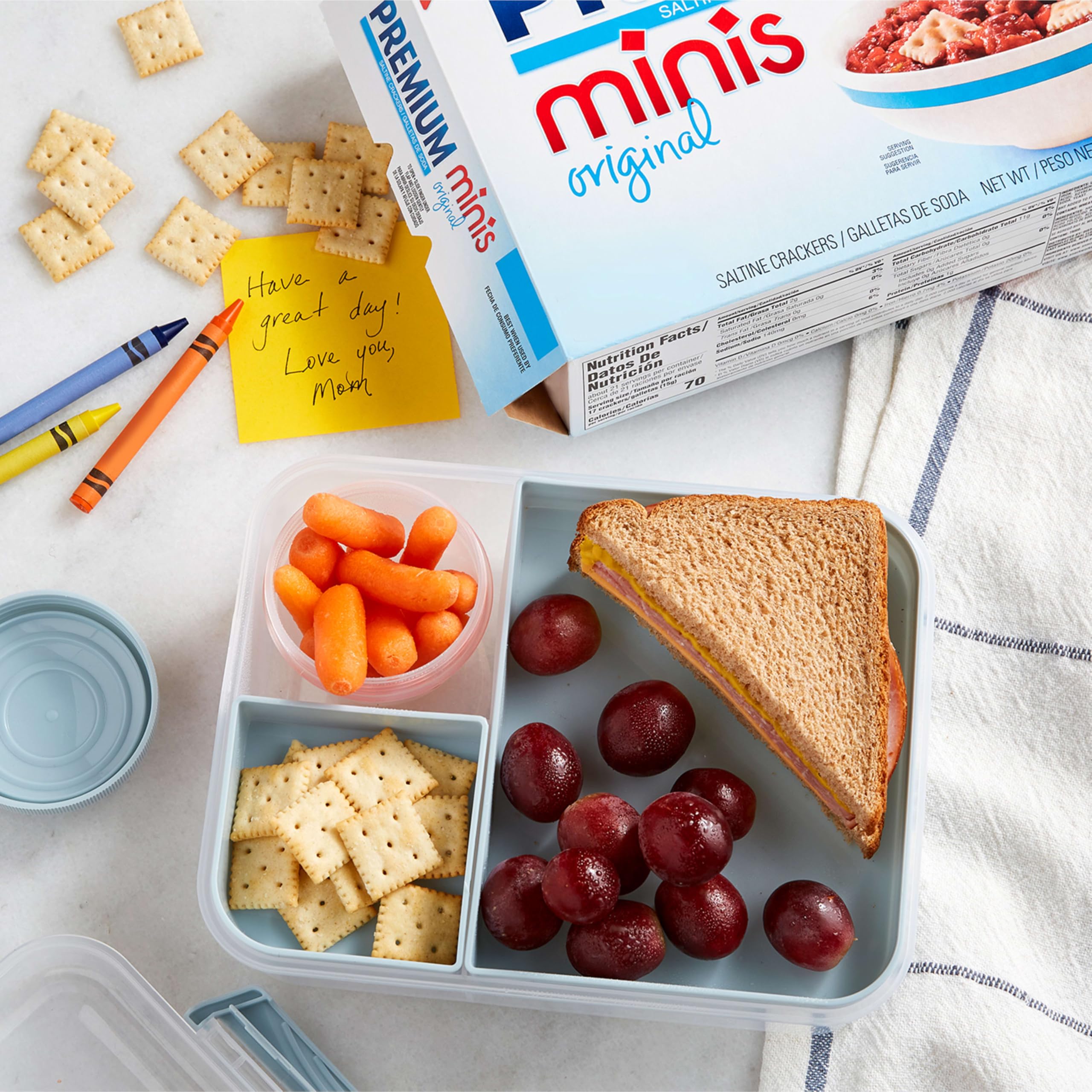 Premium Original Mini Saltine Crackers six box bundle offers bulk snacking