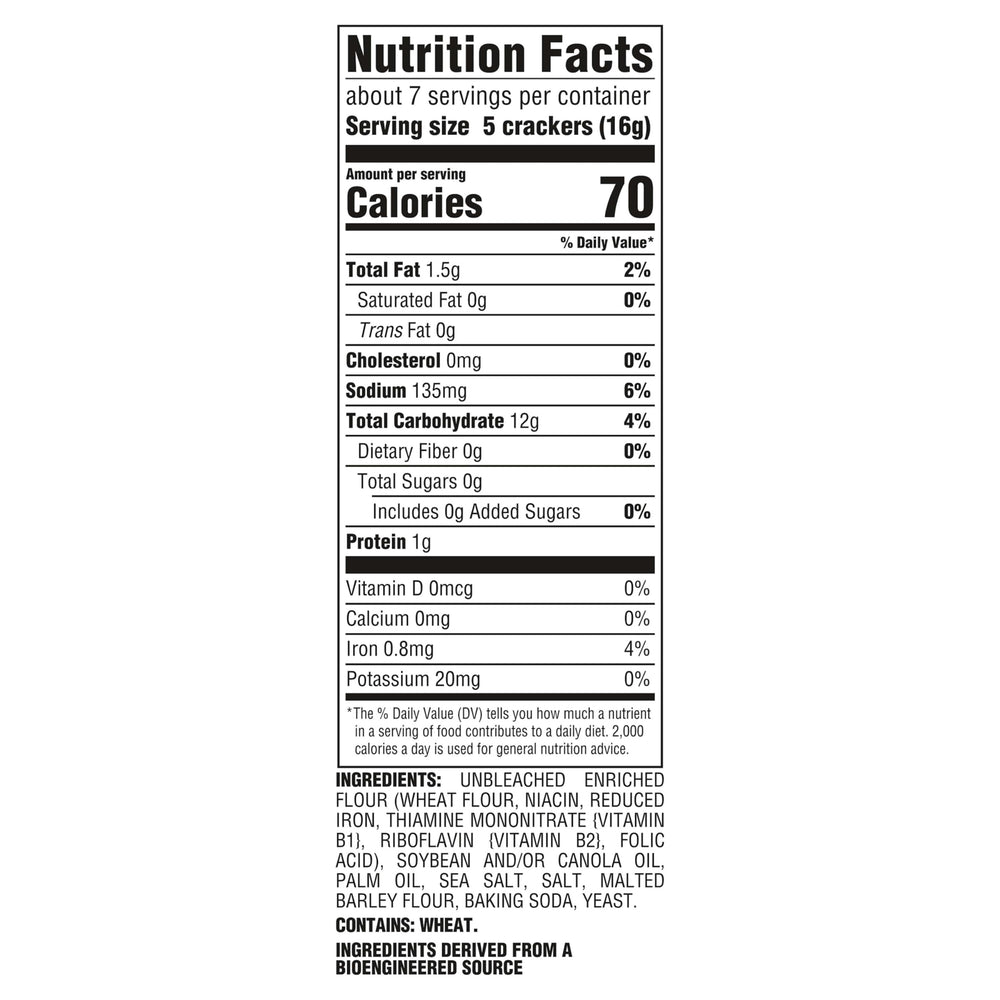 Premium Original Saltine Crackers close-up shows light, crispy texture for soups.