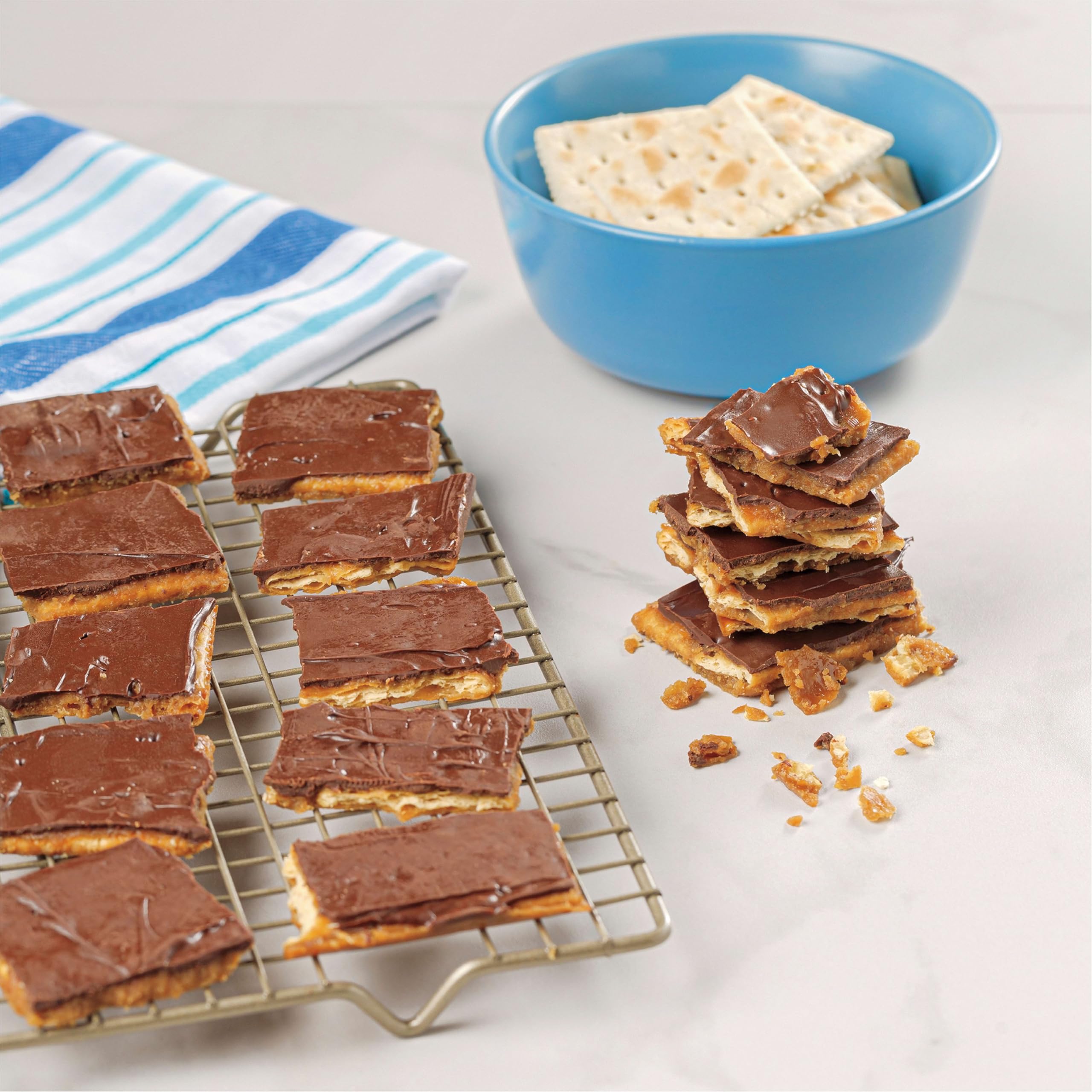 Premium Original Saltine Crackers on a shelf display for easy grab-and-go.