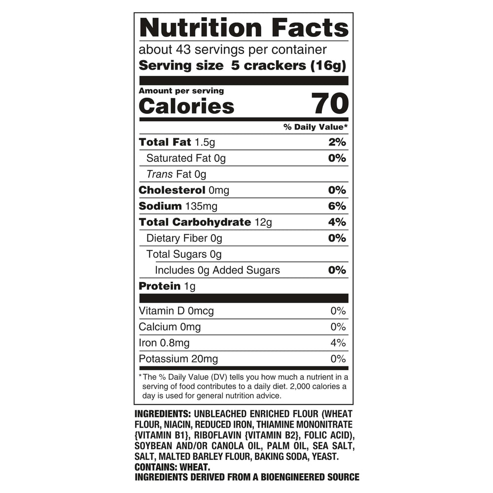 Premium Original Saltine Crackers square crackers close-up, light texture ideal for snacking.