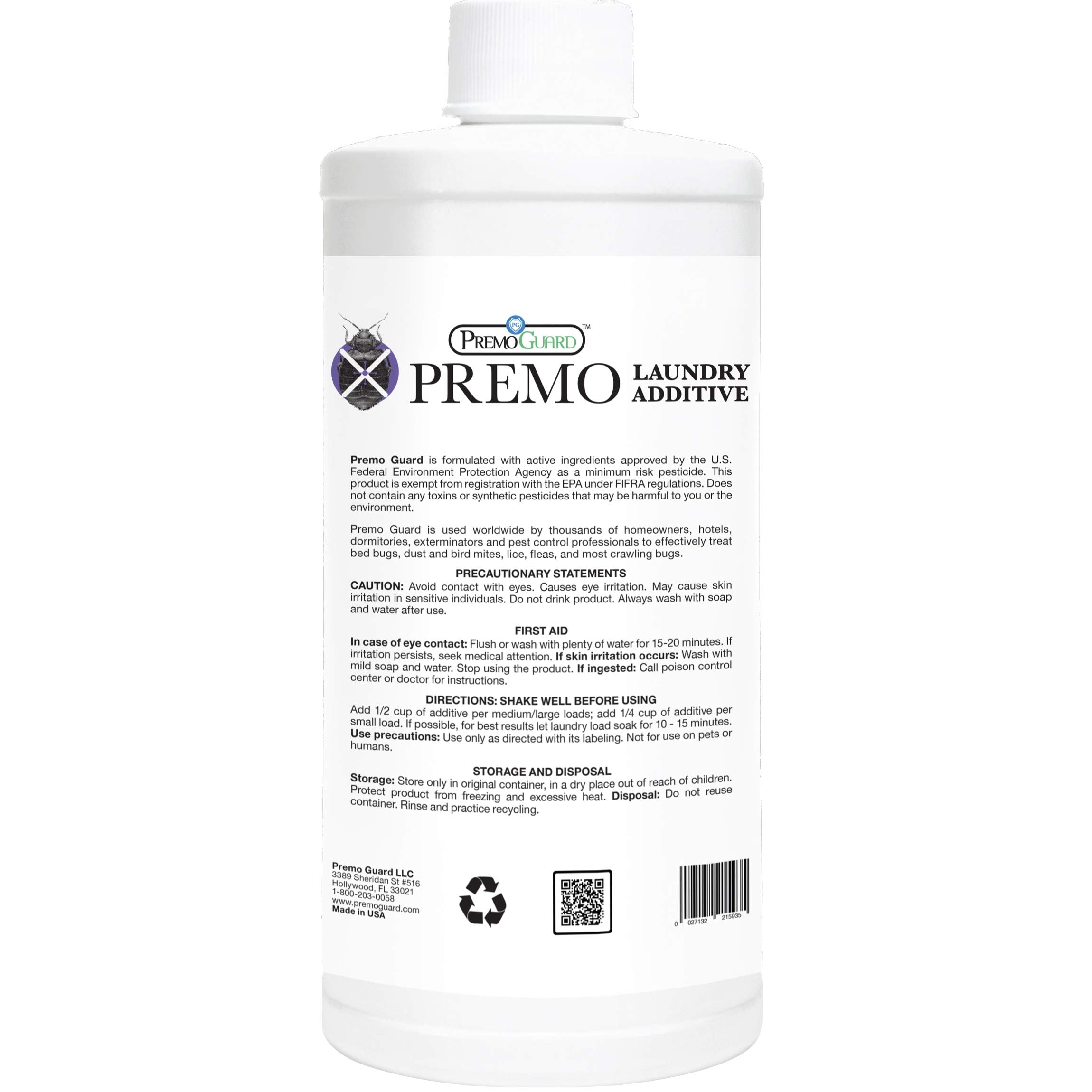 Premo Guard bottle pouring into a washer for easy pest-conscious use