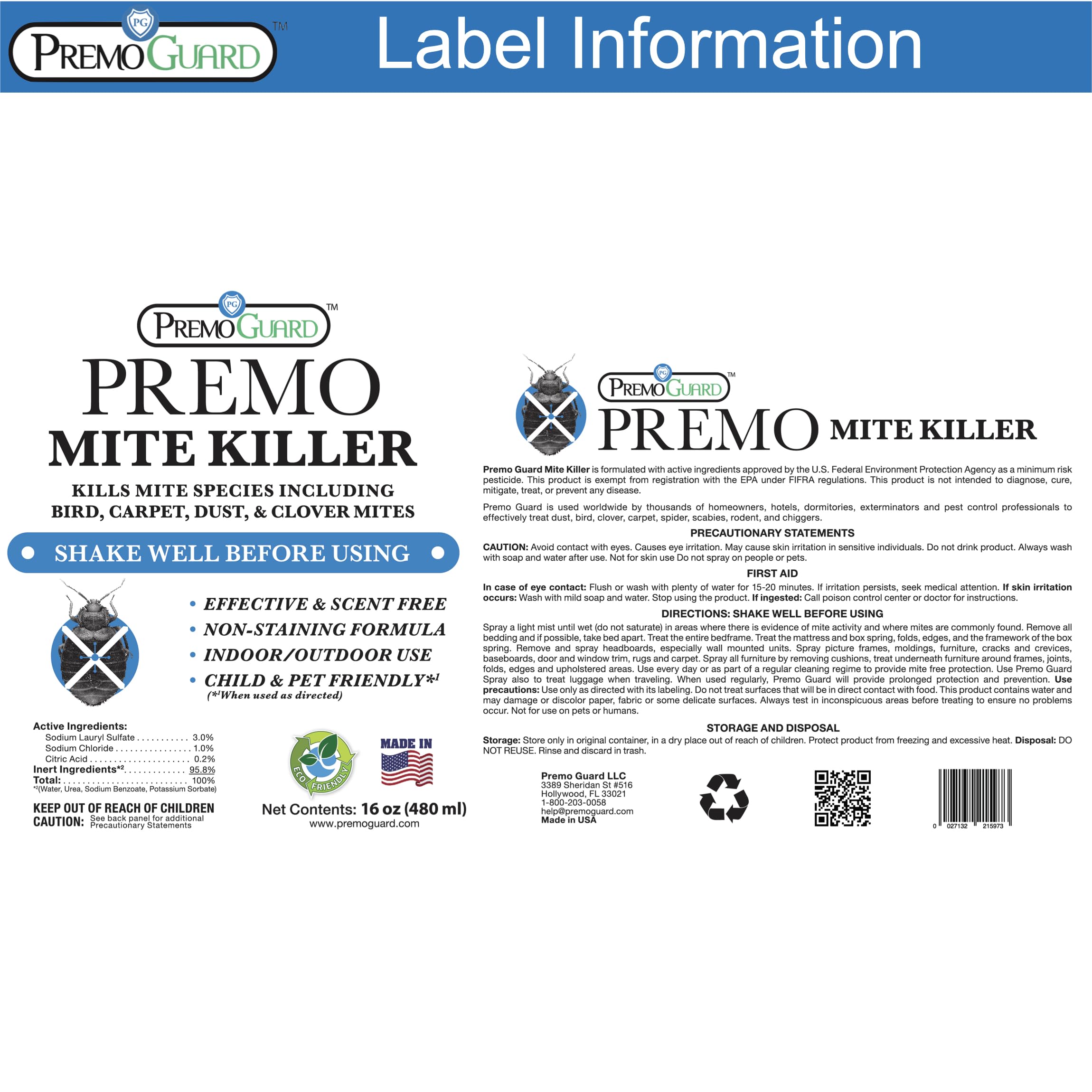 Premo Guard suitable for farms, coops, and cages to tackle poultry mites.
