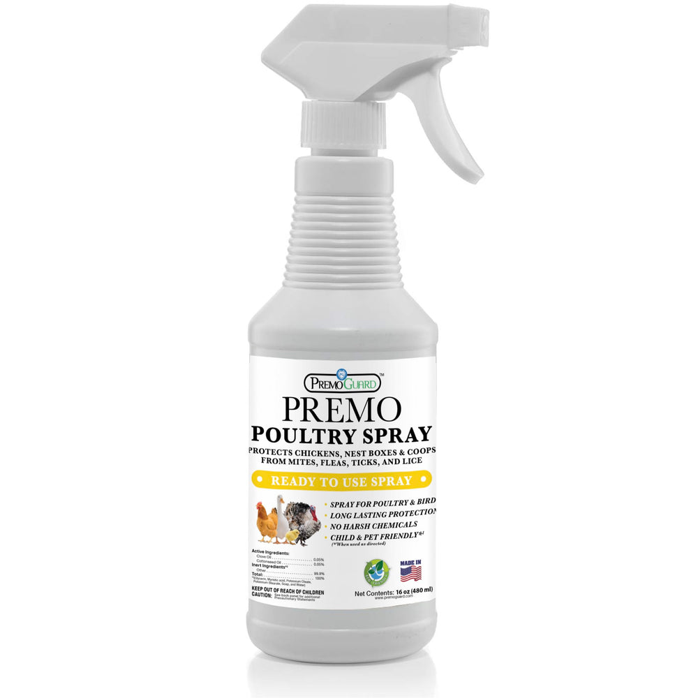 Premo Guard Poultry Spray bottle front view for natural pest control