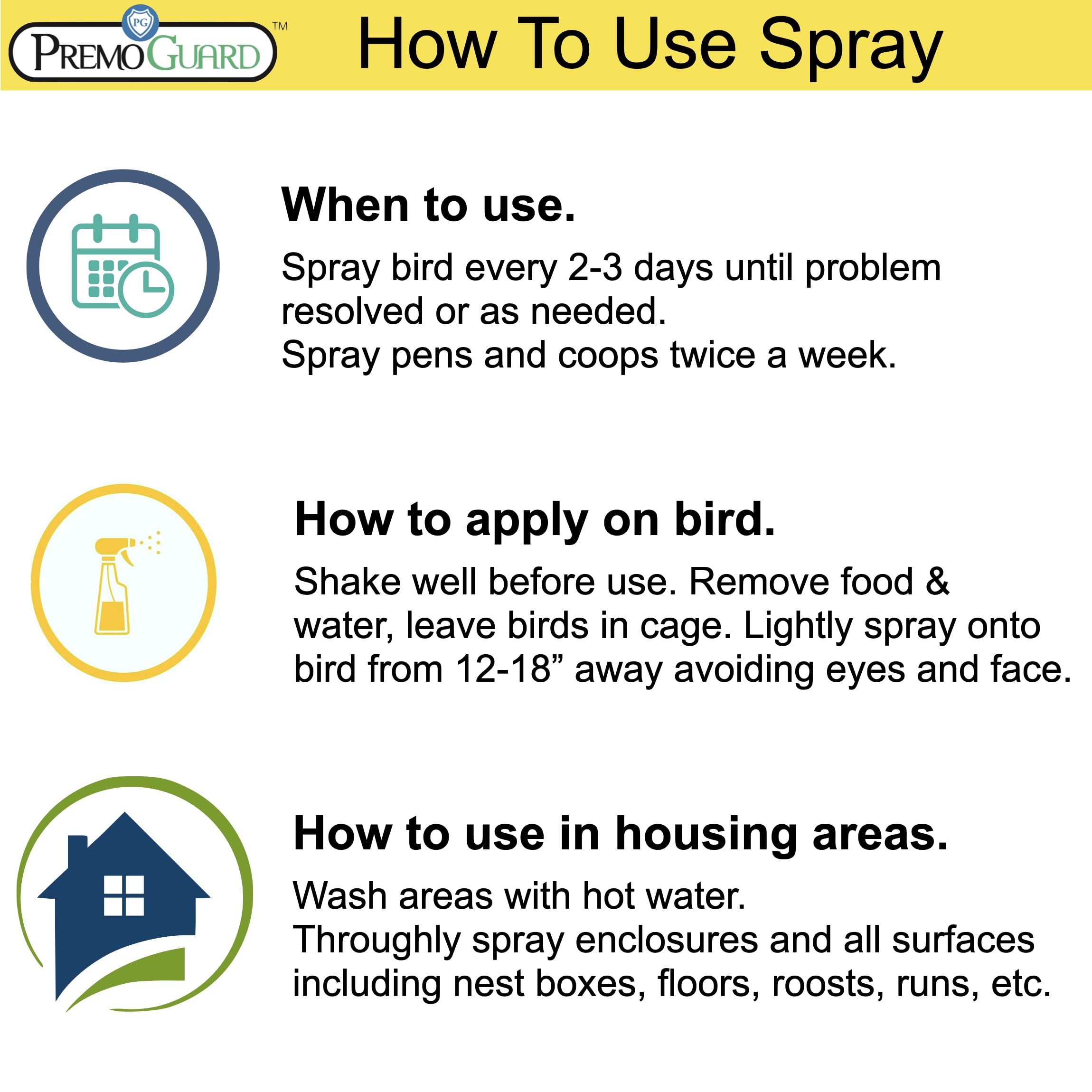 Premo Guard Poultry Spray on roosts for effective pest protection