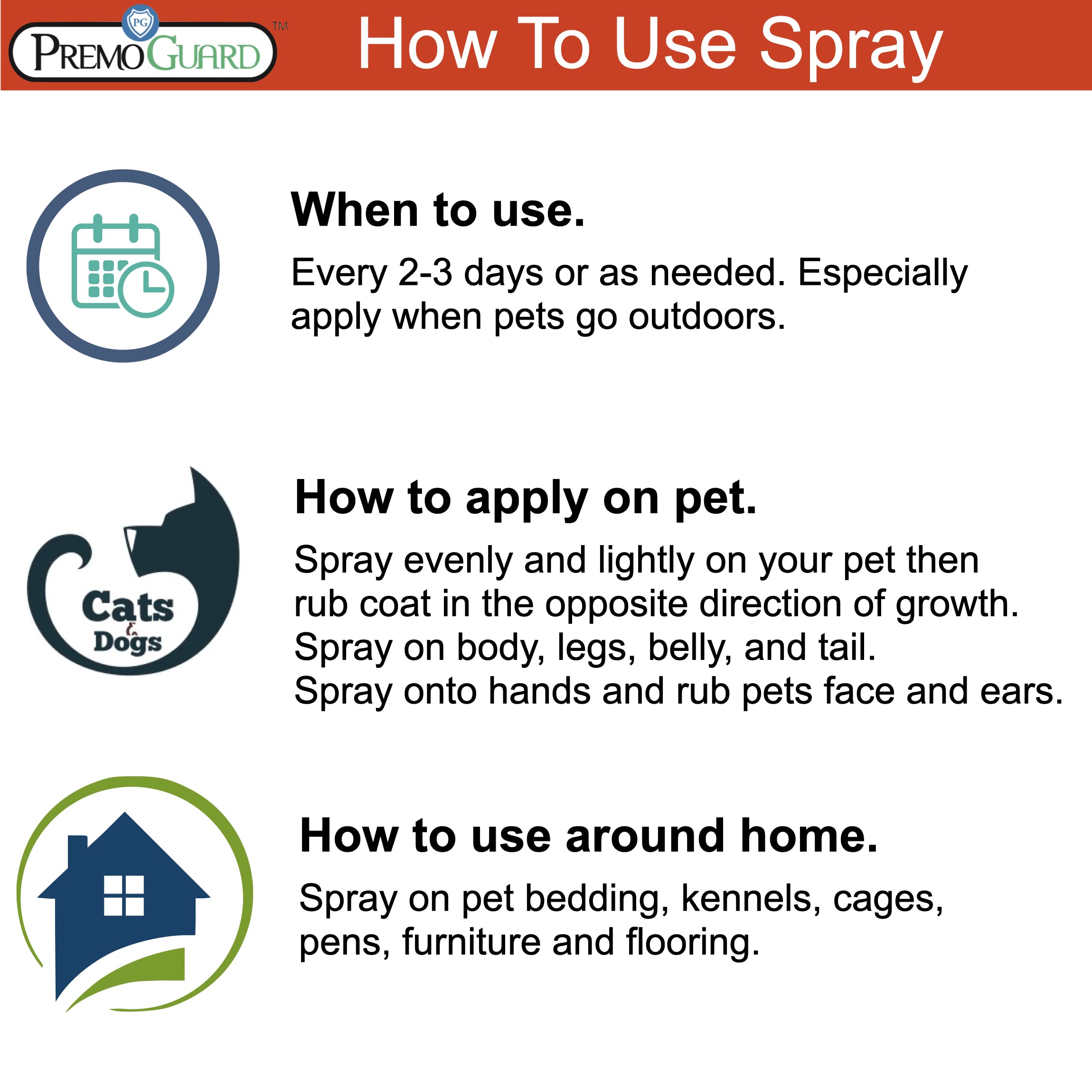 Premo Guard spray works for indoor and outdoor pest control.