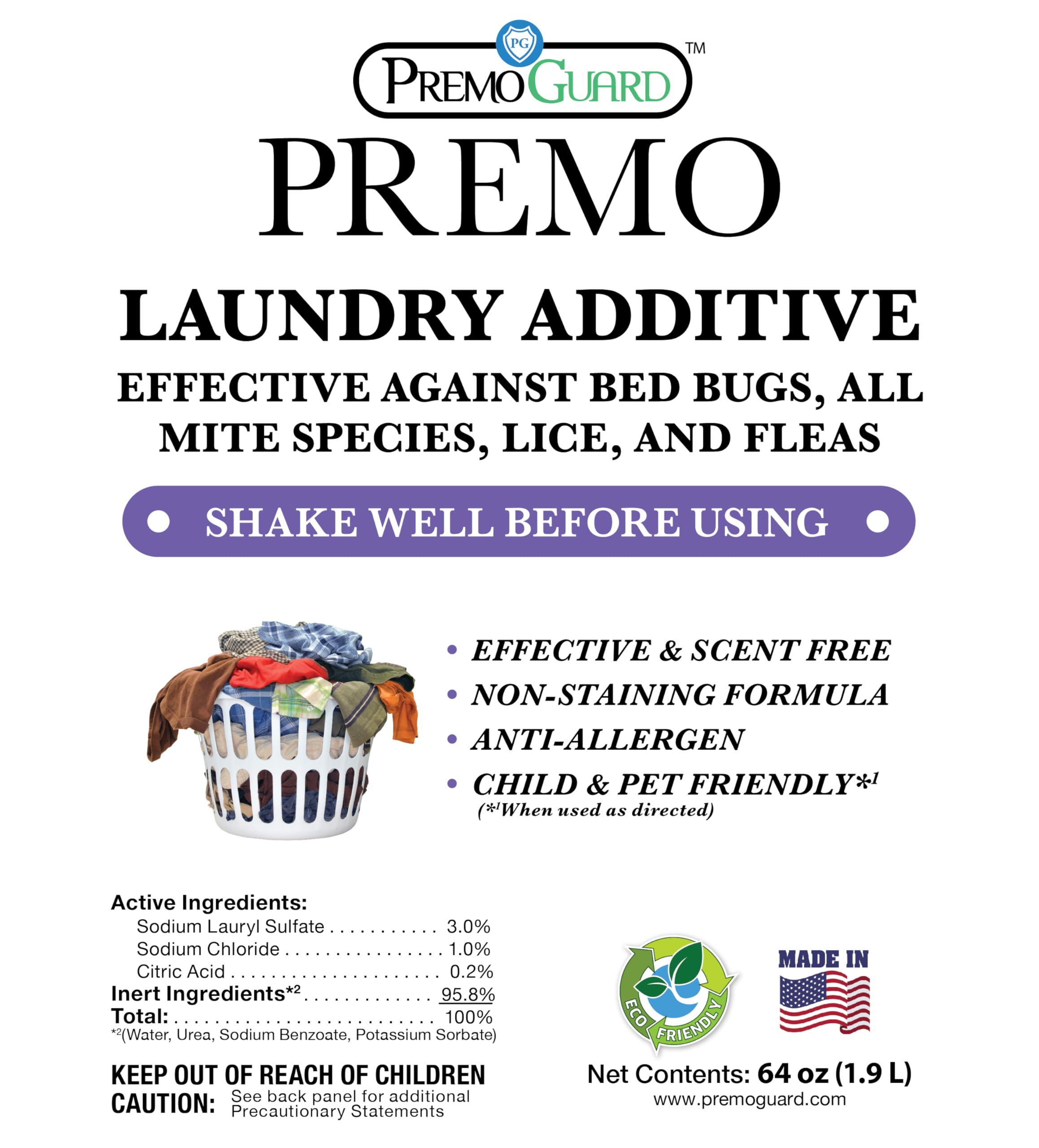Premo Guard ingredients label highlighting plant-based formula