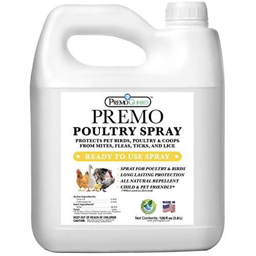 Premo Guard Poultry Spray applied on chickens for pest control