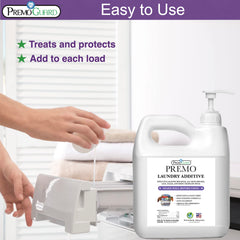 Premo Guard scent-free formula bottle displayed for clean laundry