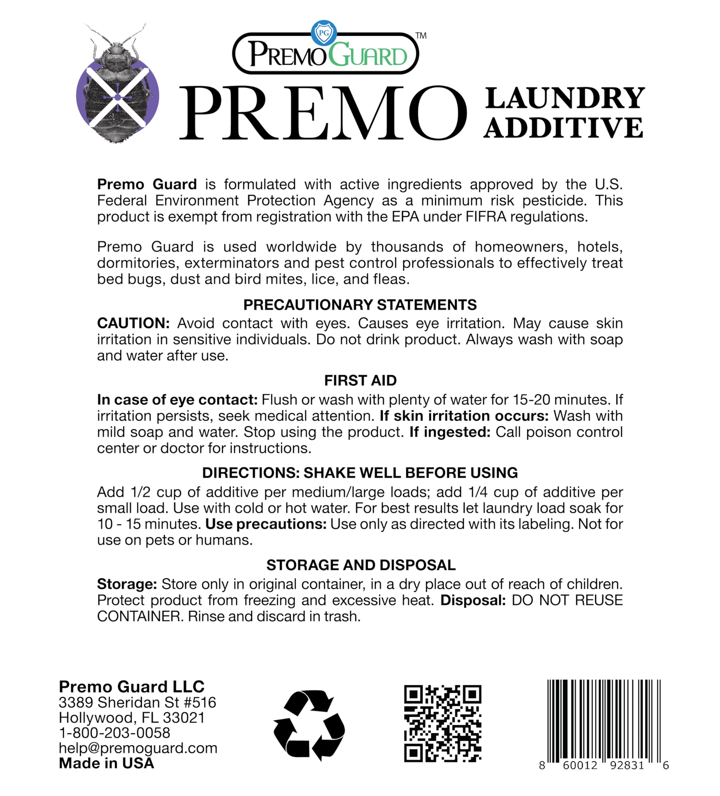 Step by step use of Premo Guard during the wash cycle