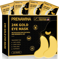 Prenawina 24K gold under eye patches close-up for a refreshing look
