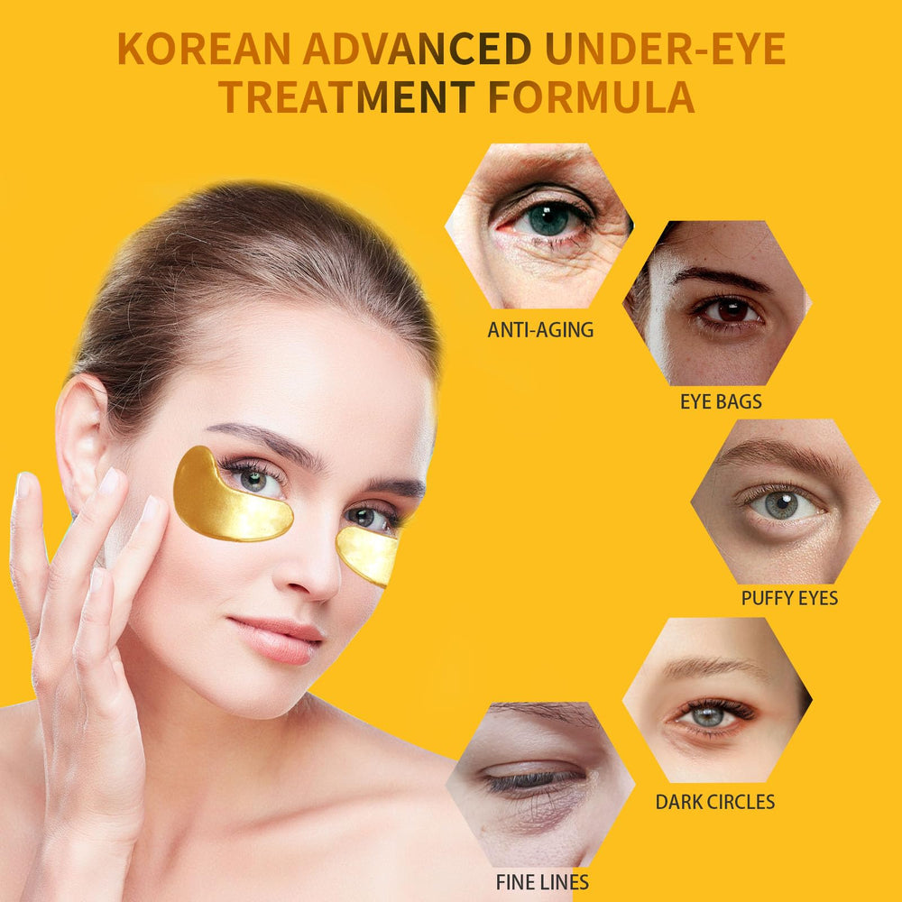 Prenawina collagen and sodium hyaluronate eye patches on eye-area for hydration