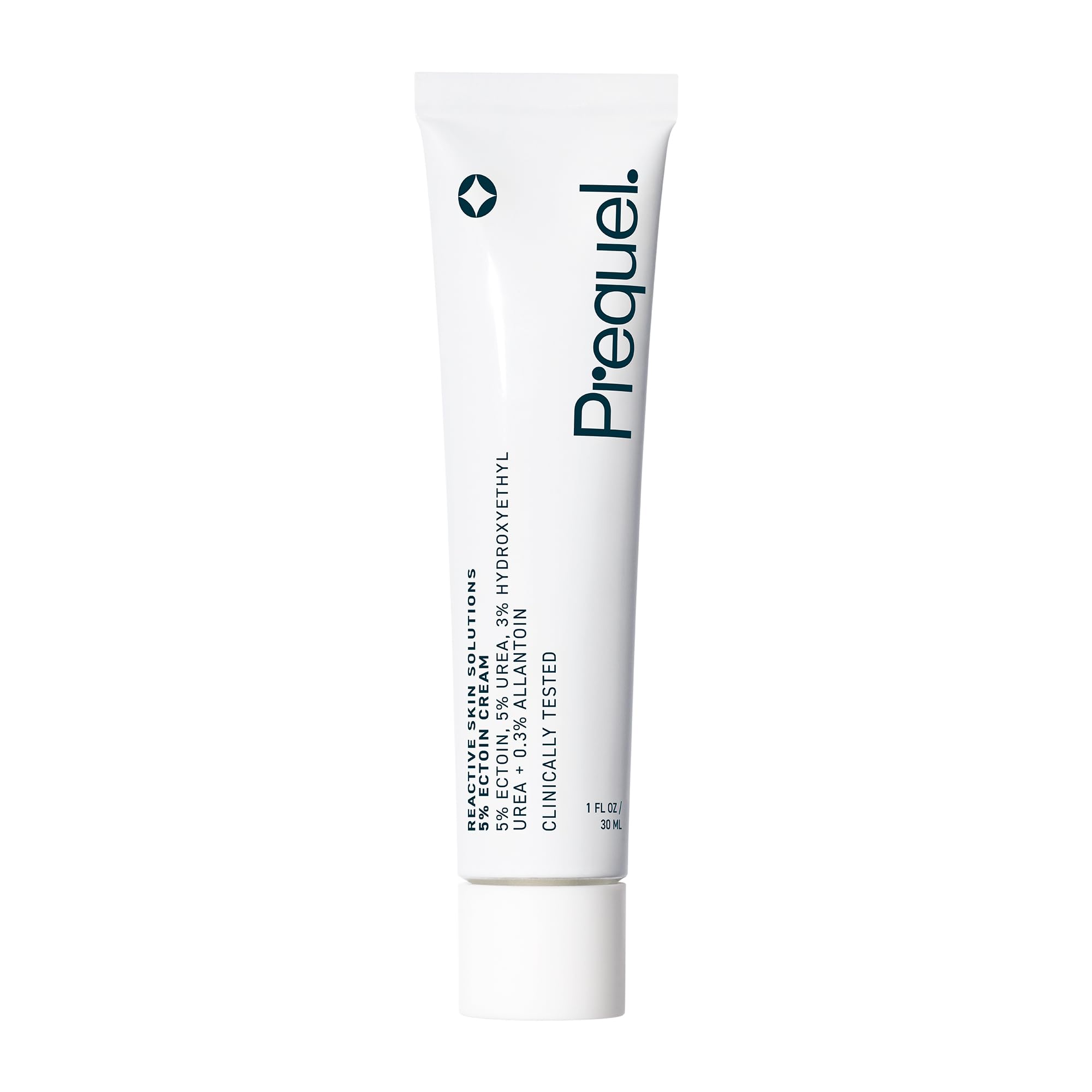Prequel Reactive Skin Solutions bottle front shows soothing barrier support for sensitive skin