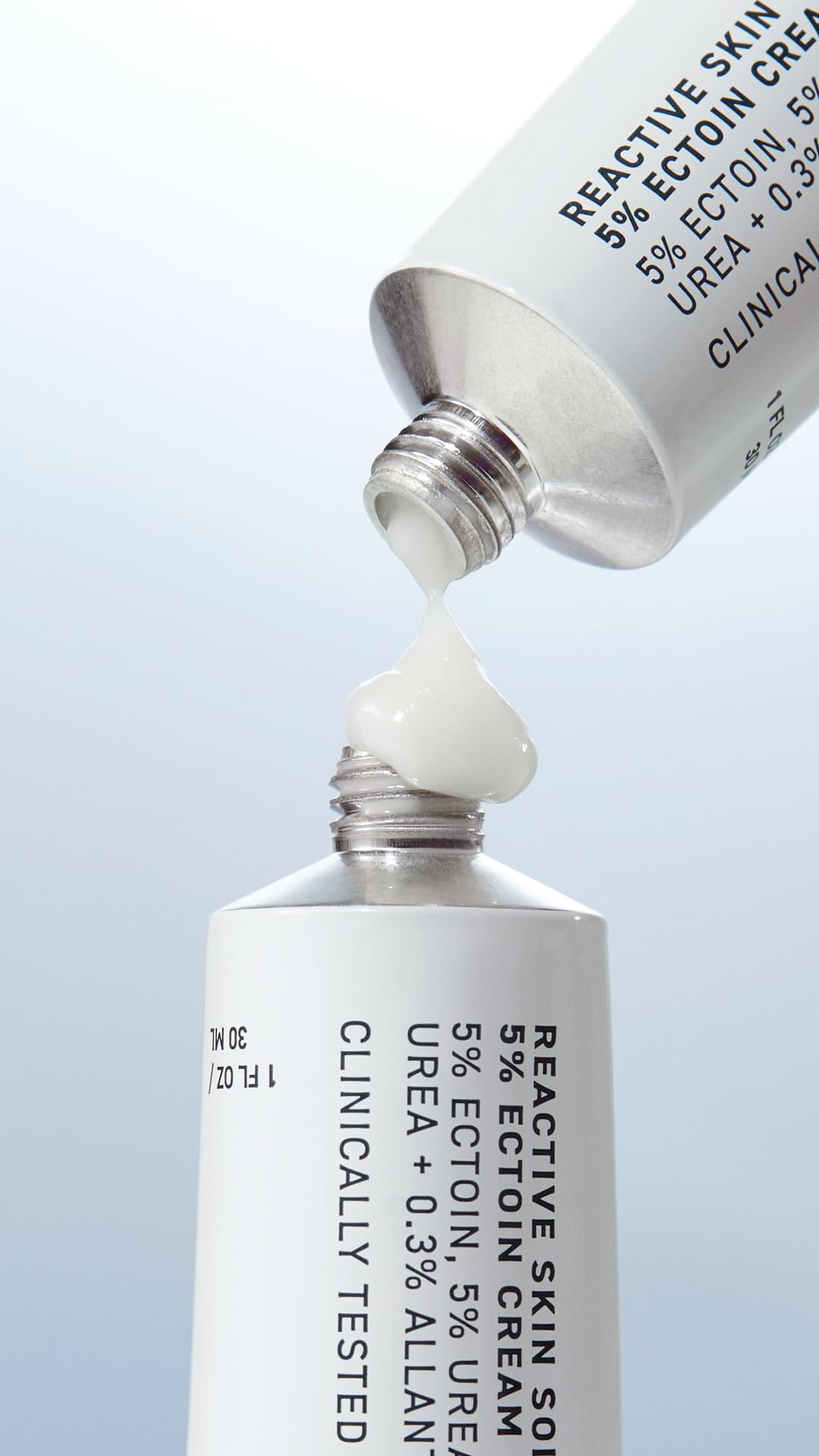 Prequel Reactive Skin Solutions label close-up with ingredients
