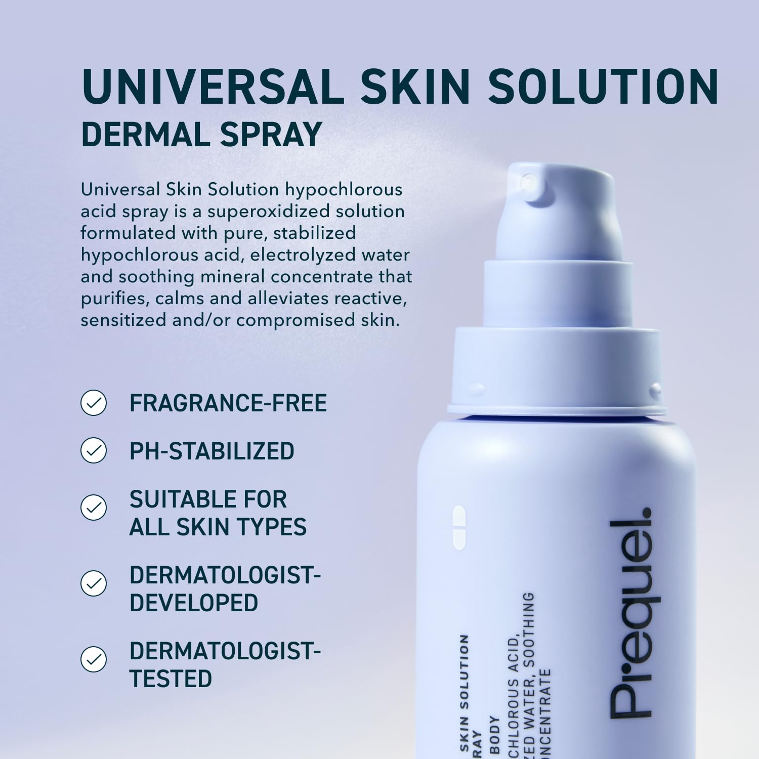 Prequel Skin Face and Body application bottle for balanced skin.