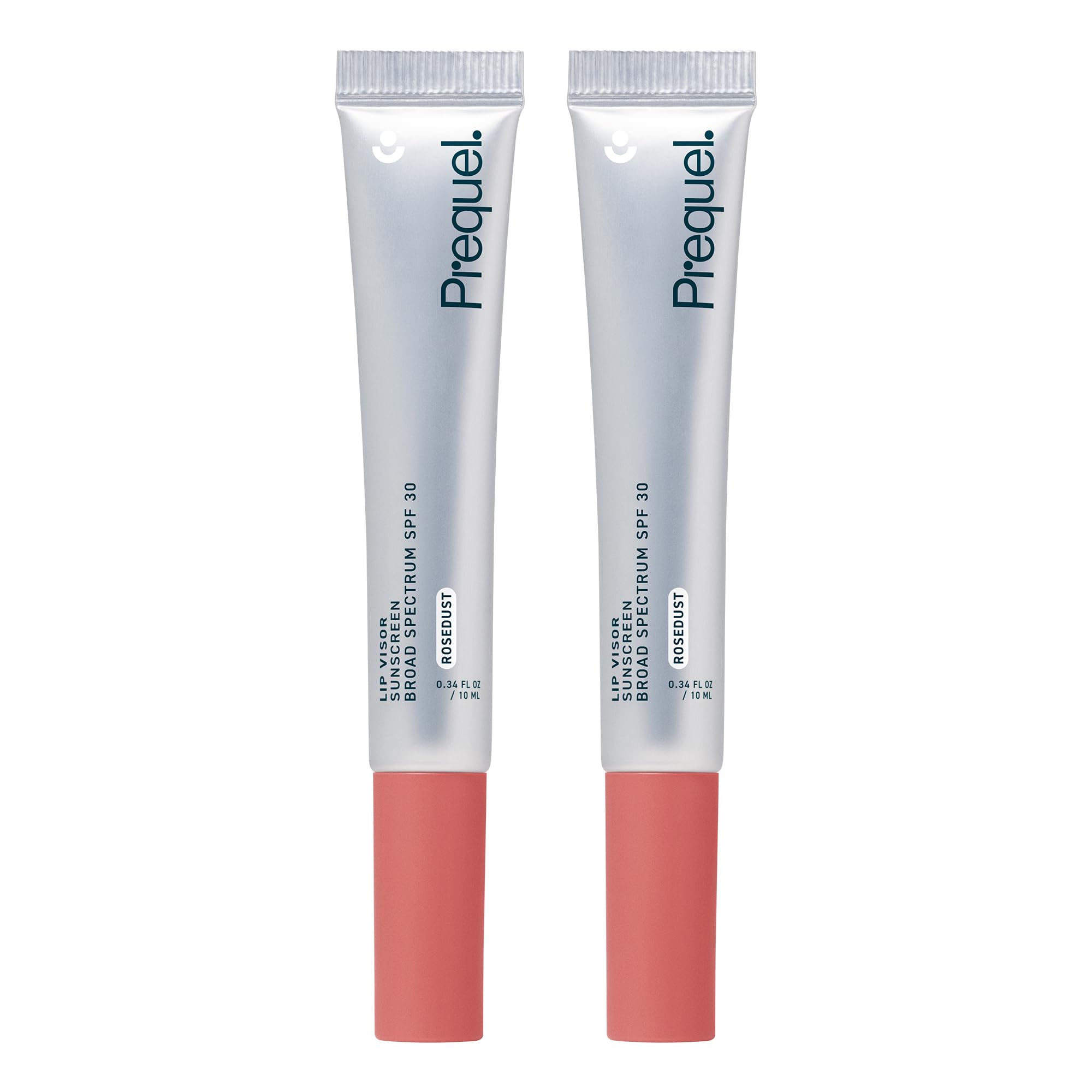Prequel Skin Lip Visor Rose Dust swatch adds rosy nude color with SPF protection.