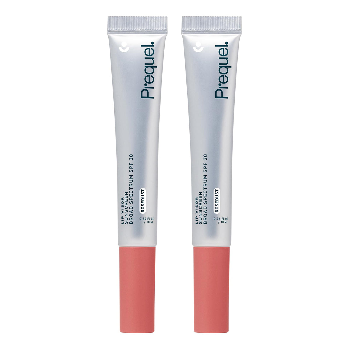 Prequel Skin Lip Visor Rose Dust swatch adds rosy nude color with SPF protection.