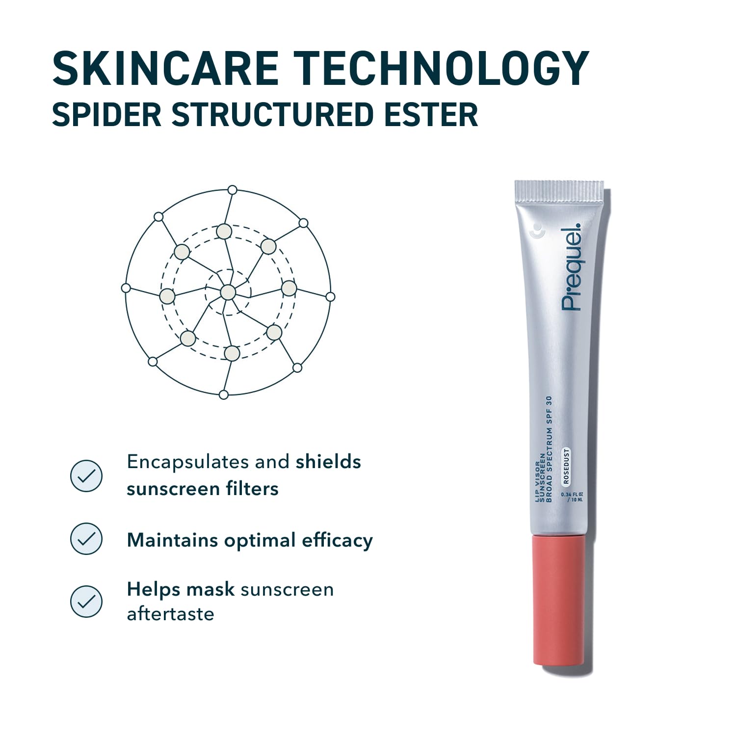 Prequel Skin Lip Visor Rosy Nude shade complements daily makeup looks.