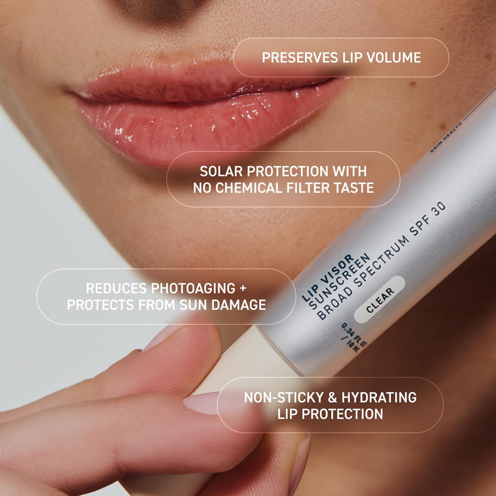 Prequel Lip Visor semi-gloss finish shown on lips after application.