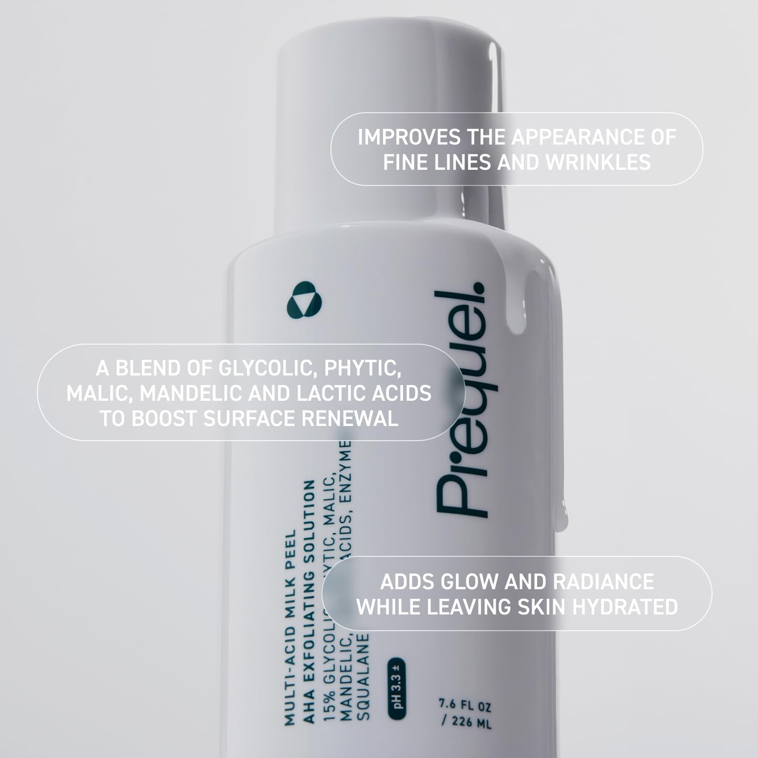 Close-up shows creamy, hydrating milk base of the peel.