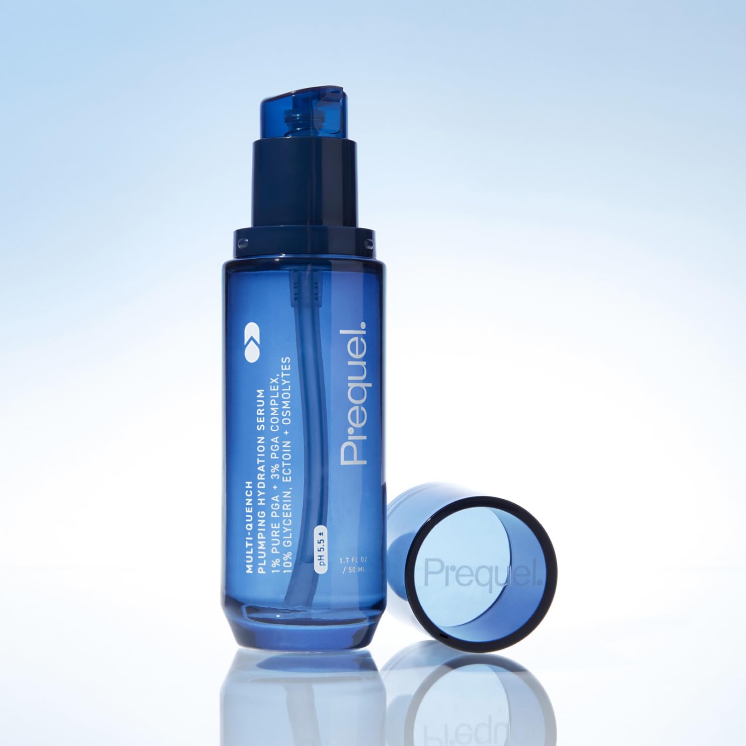 Hydration glow shot shows radiant skin after regular use of Prequel serum.
