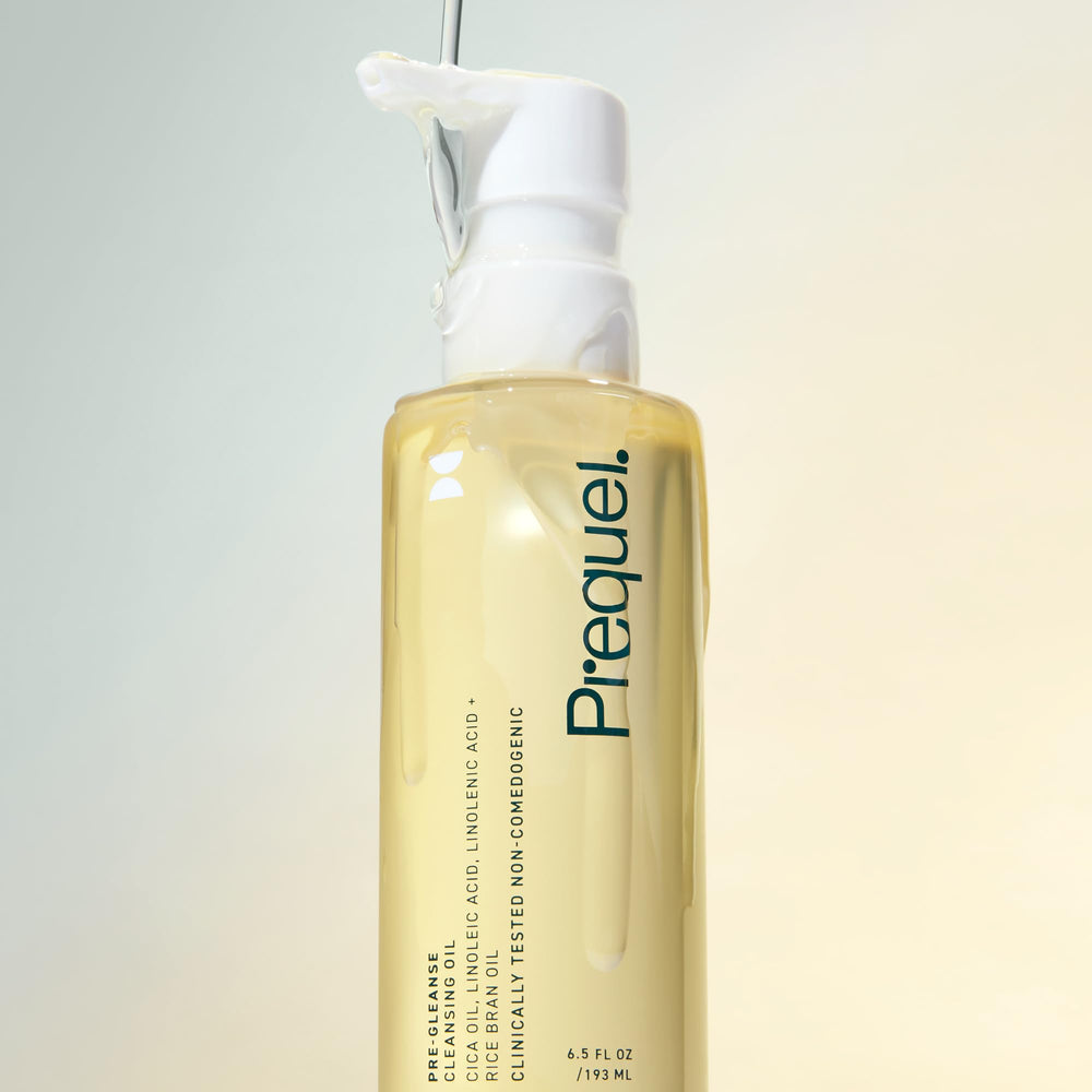 Prequel Skin Pre-Gleanse massage-application supports even makeup removal with a soothing touch