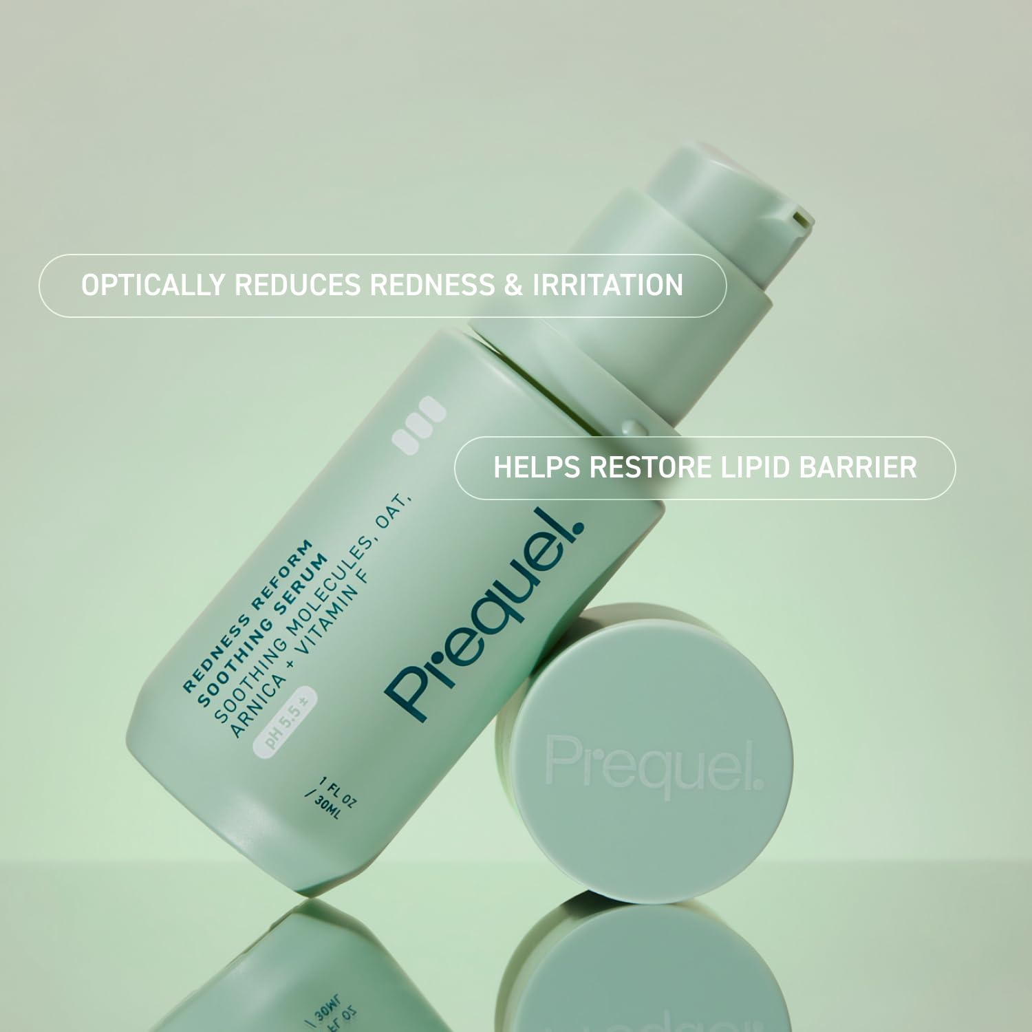 Fragrance-free label on Prequel Skin Redness Reform for gentle use