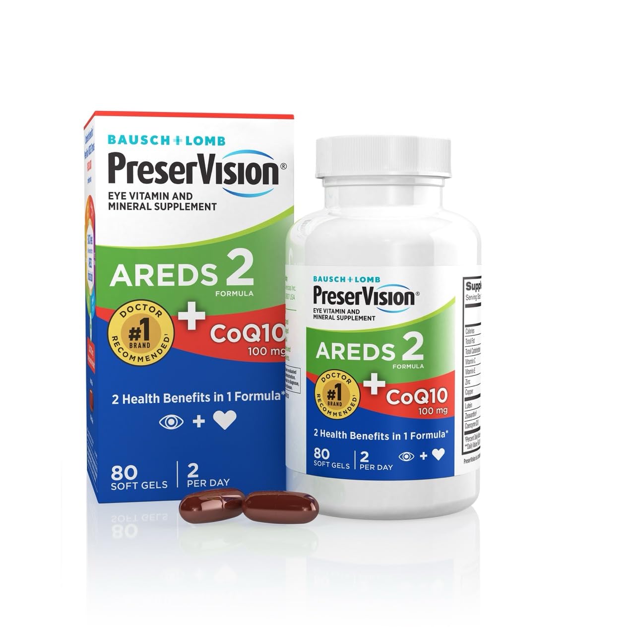 PreserVision AREDS 2 bottle front for daily eye vitamin support.