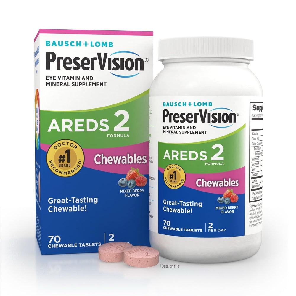 PreserVision AREDS 2 bottle front for convenient daily eye vitamin support