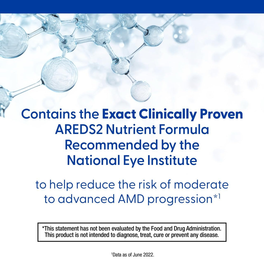 Close-up of PreserVision AREDS2 softgels highlighting smooth texture for easy swallowing.