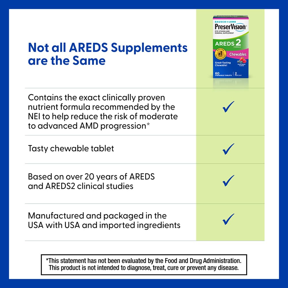 PreserVision AREDS 2 two per day dosage supports consistent daily routine