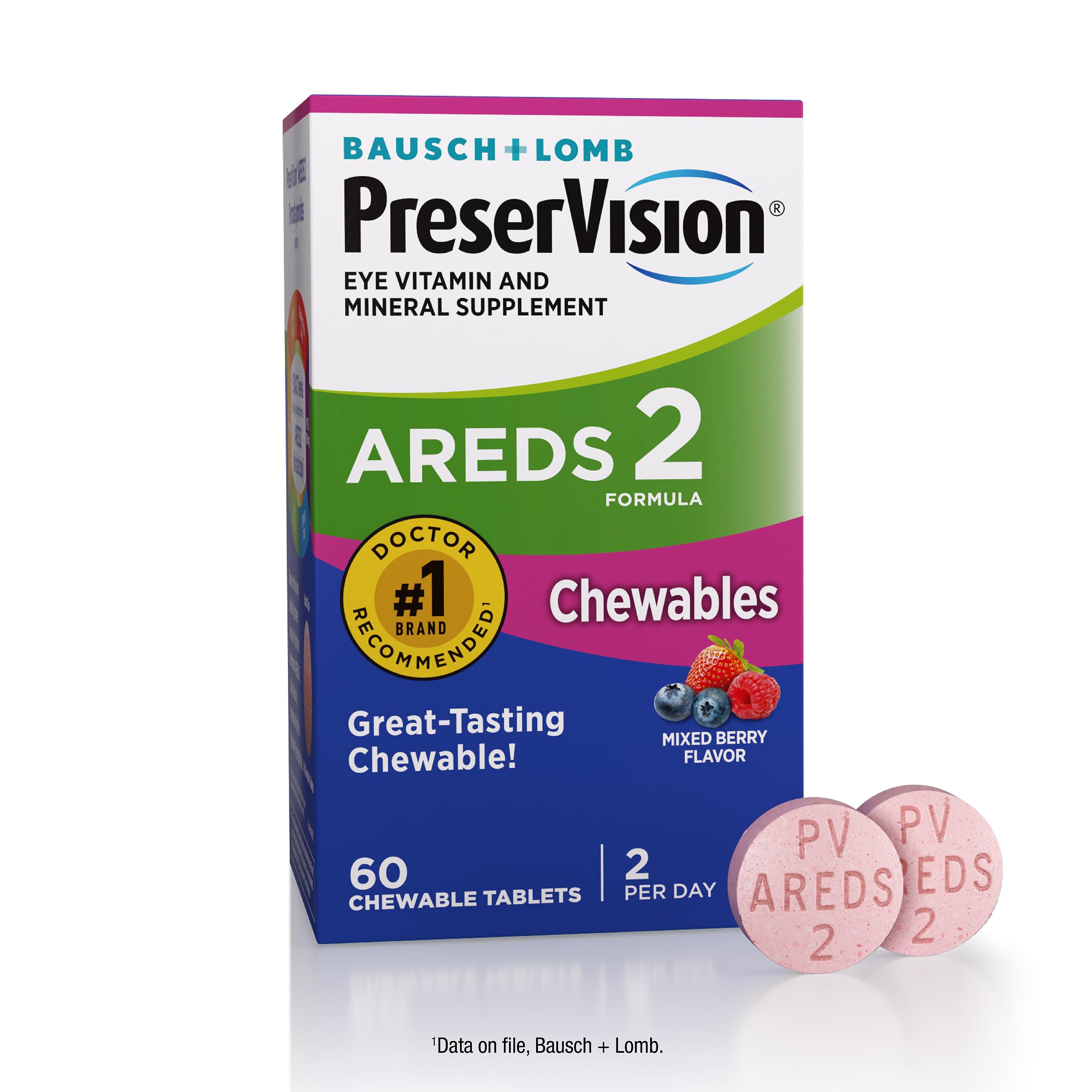PreserVision AREDS2 eye vitamins bottle branding for daily eye health support