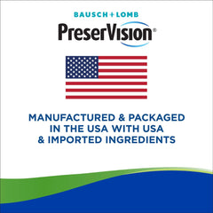 PreserVision AREDS 2 ingredients table close-up showing NEI-aligned formula.