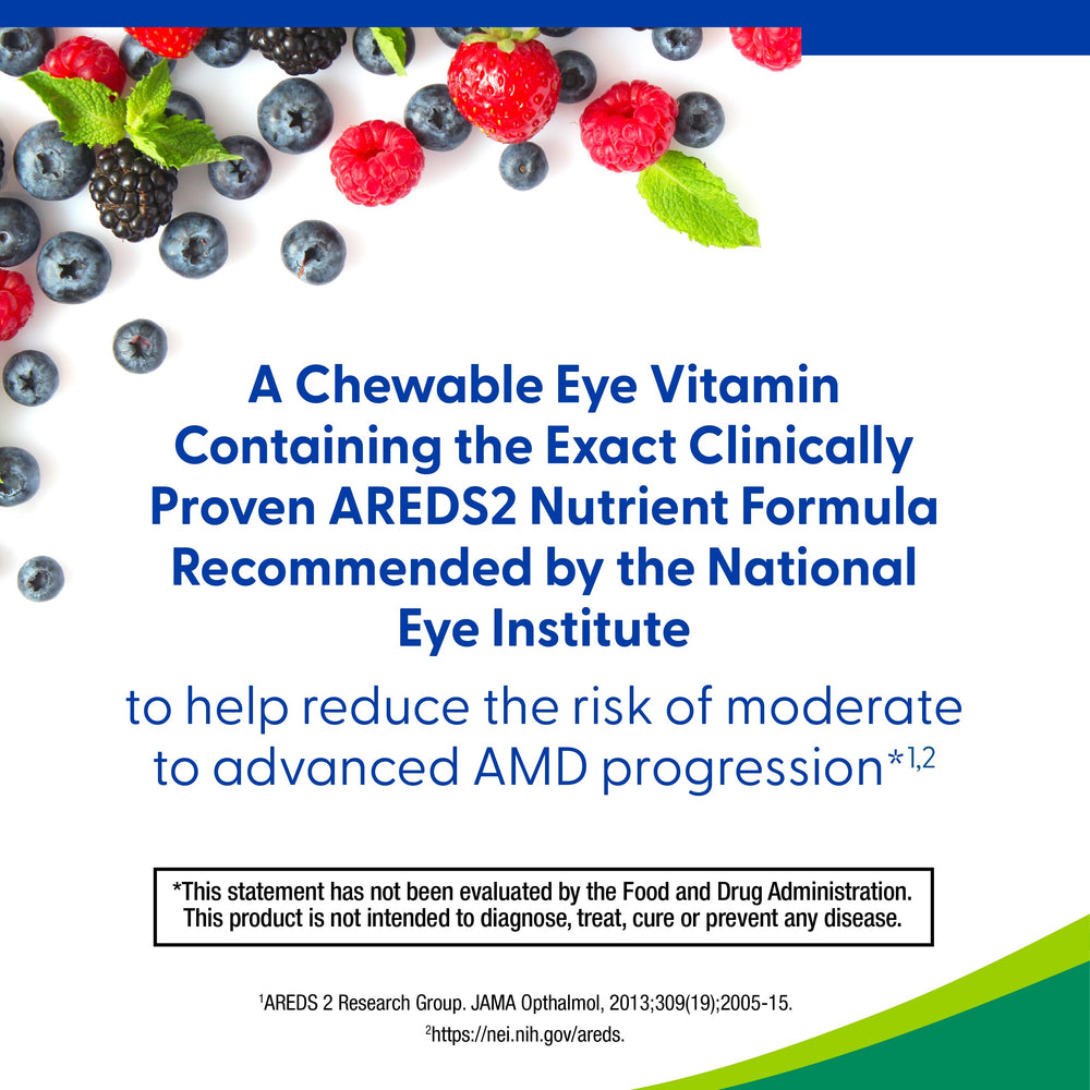 PreserVision AREDS2 label on bottle highlights AREDS2 formulation