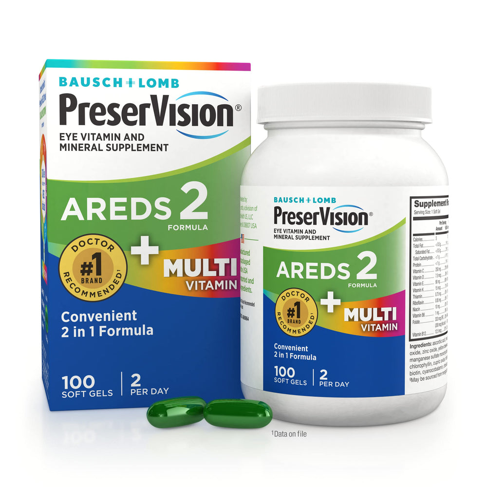 PreserVision AREDS 2 + Multivitamin bottle for daily eye health support