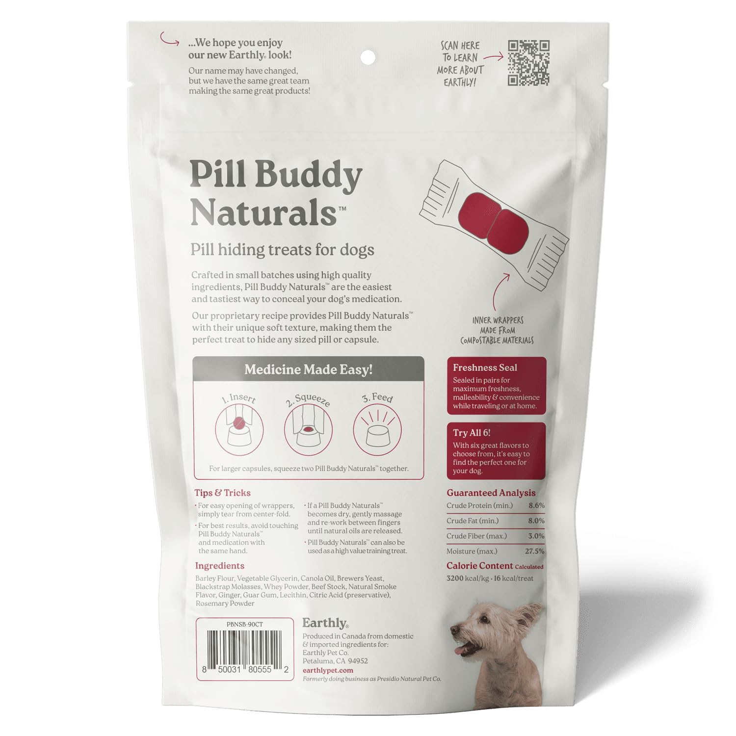 Presidio Pill Buddy dog responds positively after dose with reward