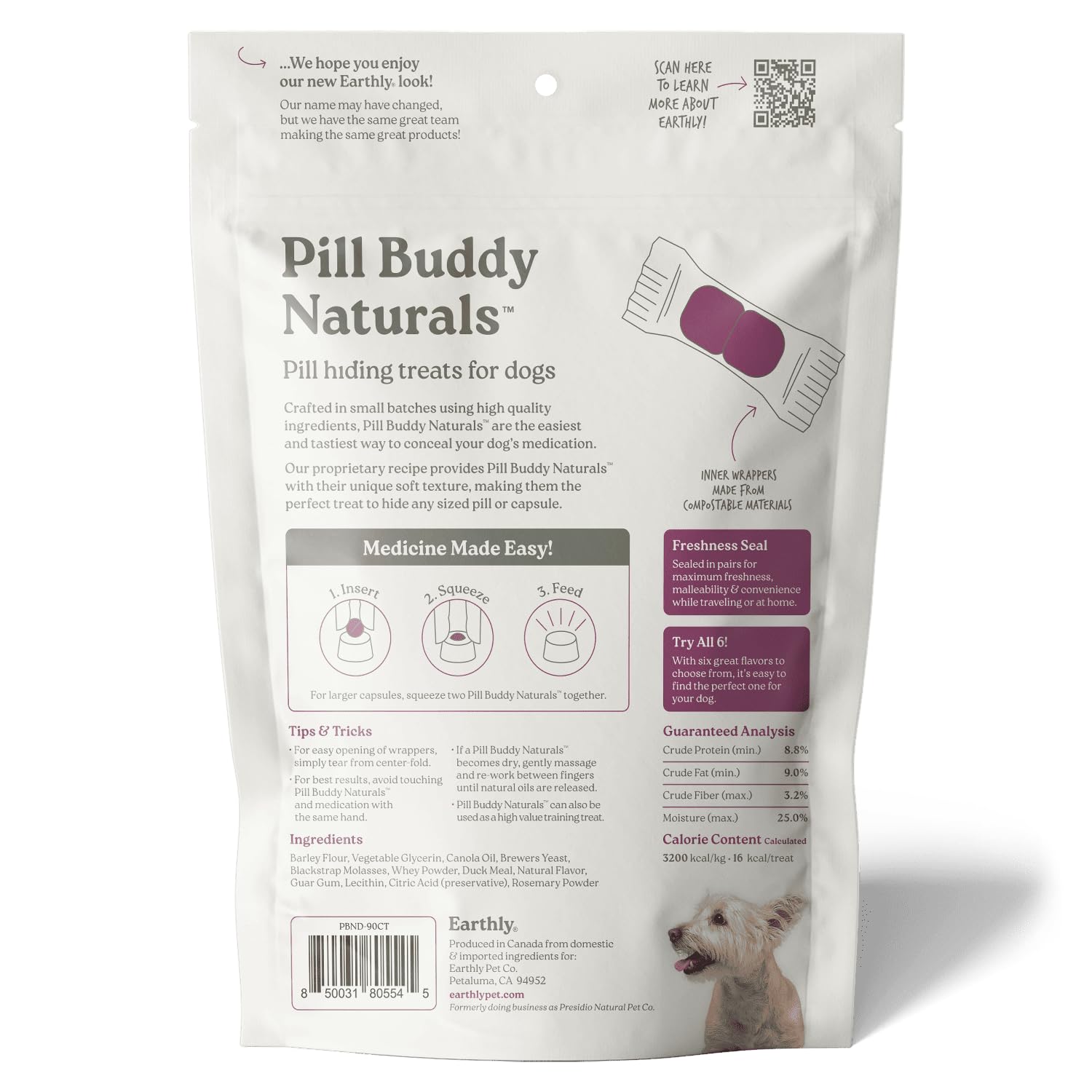 Presidio Earthly Pill Buddy Naturals dog-friendly hypoallergenic solution image